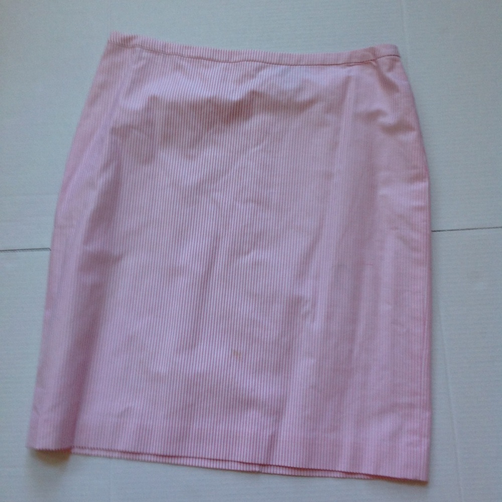 Brooks Brothers 346 Pink White Seersucker Skirt